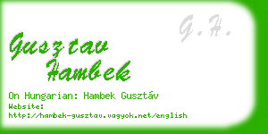 gusztav hambek business card